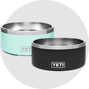 Yeti pet bed and bowl